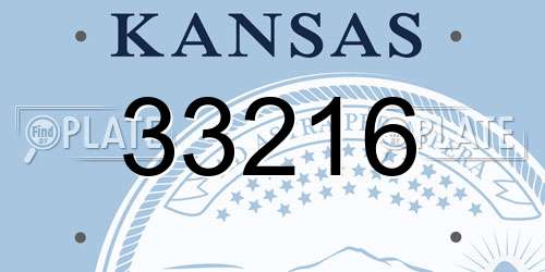 33216 Kansas License Plate