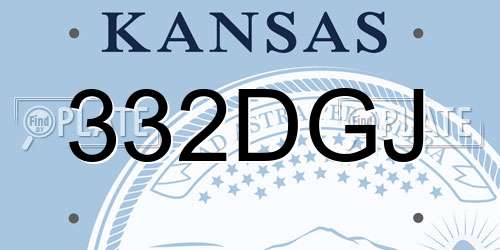 332DGJ Kansas License Plate