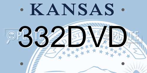 332DVD Kansas License Plate