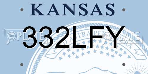 332LFY Kansas License Plate