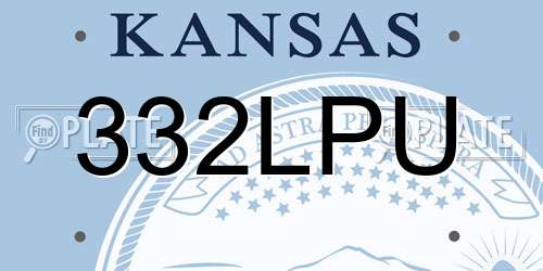 332LPU Kansas License Plate