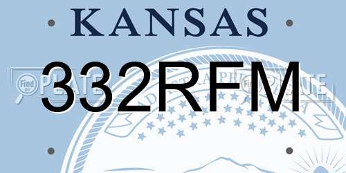 332RFM Kansas License Plate
