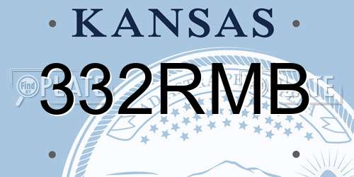 332RMB Kansas License Plate