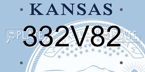 332V82 Kansas License Plate