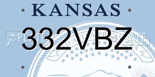 332VBZ Kansas License Plate