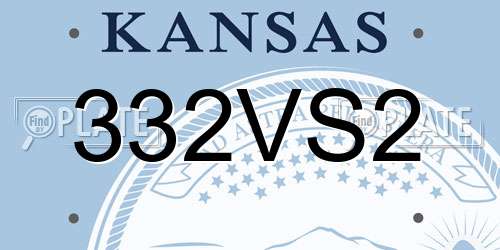 332VS2 Kansas License Plate
