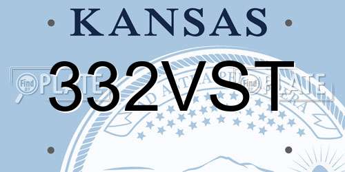 332VST Kansas License Plate