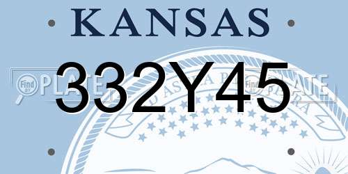 332Y45 Kansas License Plate