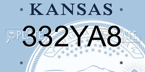 332YA8 Kansas License Plate