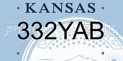 332YAB Kansas License Plate