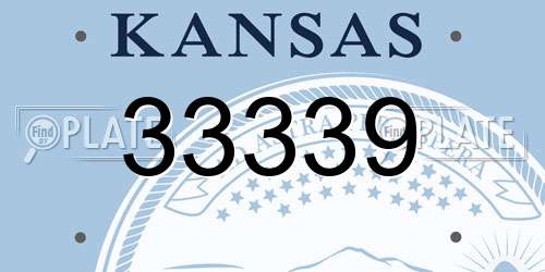 33339 Kansas License Plate