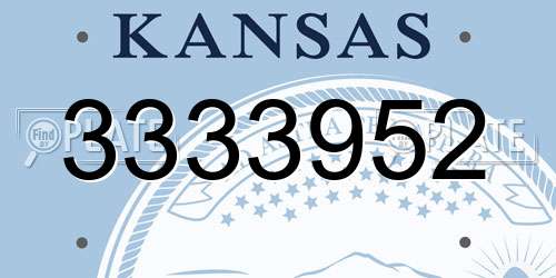 3333952 Kansas License Plate