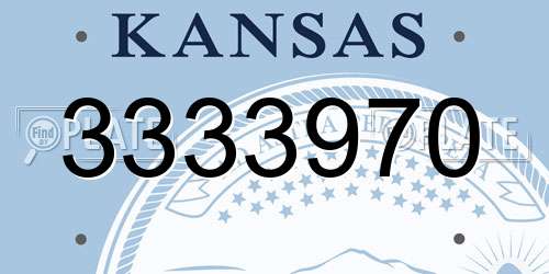 3333970 Kansas License Plate