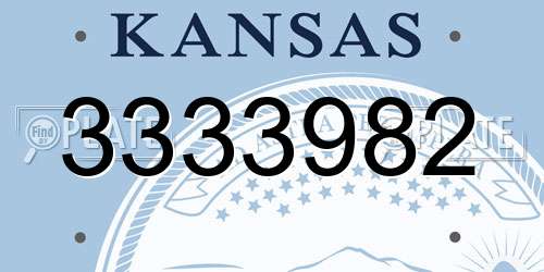 3333982 Kansas License Plate