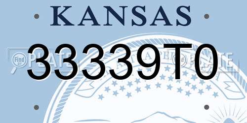 33339T0 Kansas License Plate