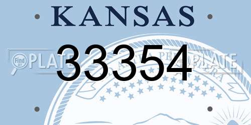 33354 Kansas License Plate
