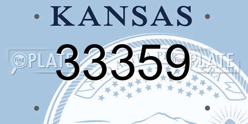 33359 Kansas License Plate