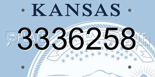 3336258 Kansas License Plate