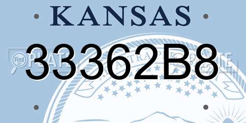 33362B8 Kansas License Plate