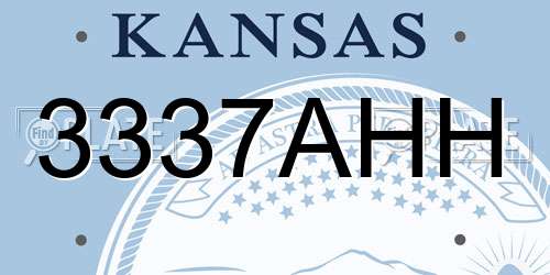 3337AHH Kansas License Plate