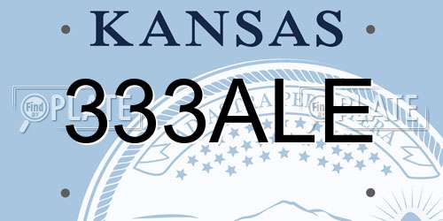 333ALE Kansas License Plate