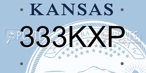 333KXP Kansas License Plate