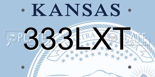 333LXT Kansas License Plate