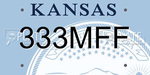333MFF Kansas License Plate
