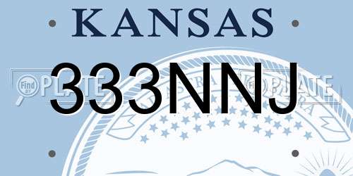 333NNJ Kansas License Plate