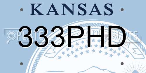 333PHD Kansas License Plate