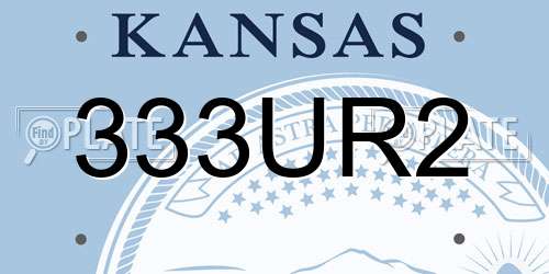 333UR2 Kansas License Plate