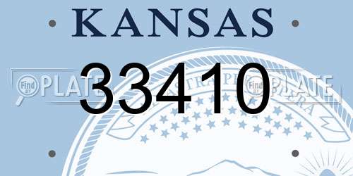33410 Kansas License Plate