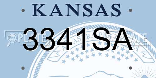 3341SA Kansas License Plate