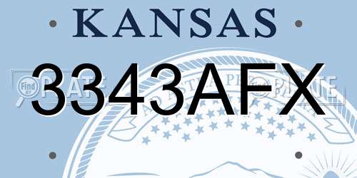 3343AFX Kansas License Plate
