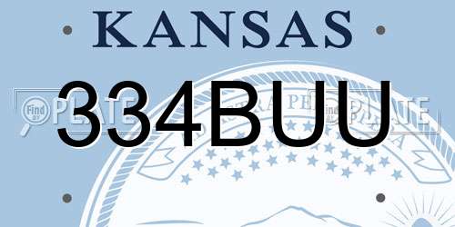 334BUU Kansas License Plate