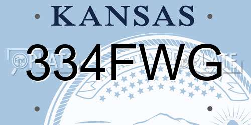 334FWG Kansas License Plate