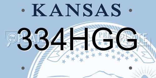 334HGG Kansas License Plate