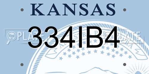 334IB4 Kansas License Plate