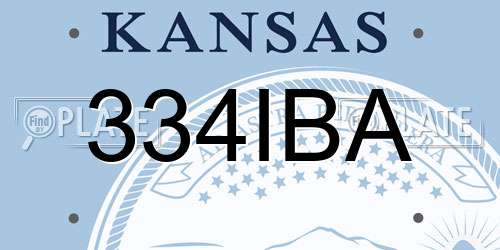 334IBA Kansas License Plate