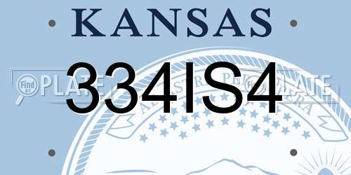 334IS4 Kansas License Plate