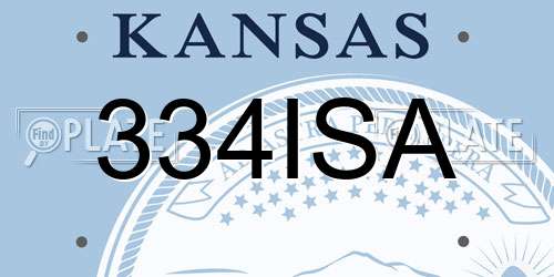 334ISA Kansas License Plate