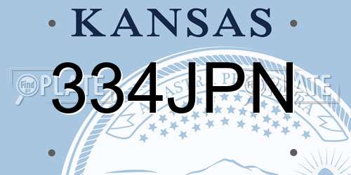 334JPN Kansas License Plate
