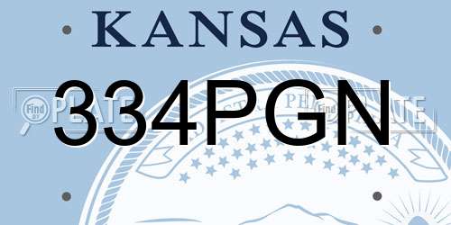 334PGN Kansas License Plate