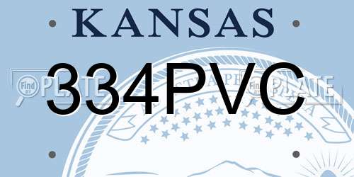 334PVC Kansas License Plate