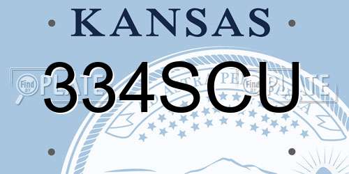 334SCU Kansas License Plate