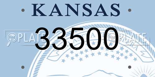 33500 Kansas License Plate