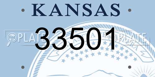 33501 Kansas License Plate