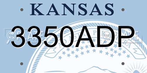 3350ADP Kansas License Plate
