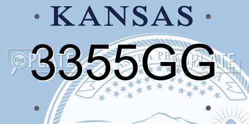 3355GG Kansas License Plate