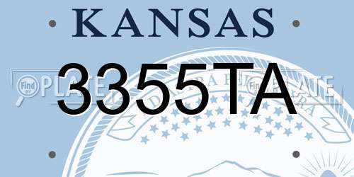 3355TA Kansas License Plate